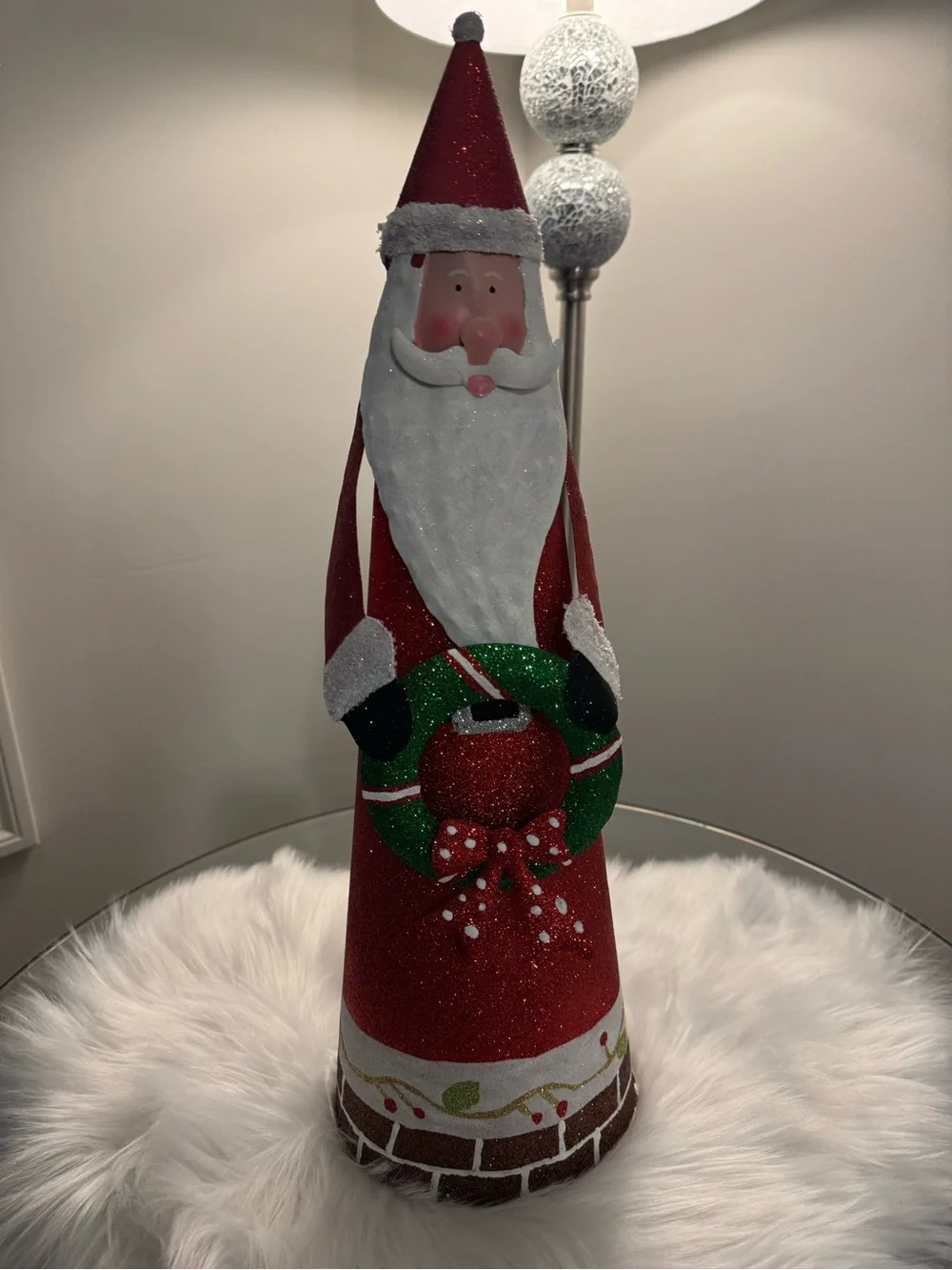 Festive Red Santa Cone Holiday Decoration - Unbranded